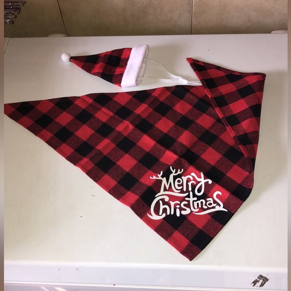 Christmas Dog Bandana and hat - Picture 6 of 7